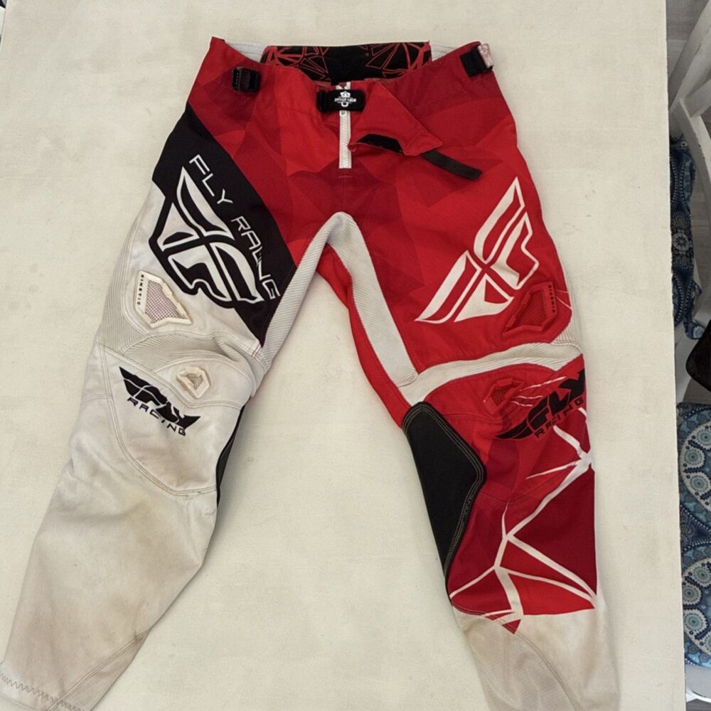 FLY RACING KINETIC CRUC Motor Cross racing Pants Men’s Red Black And White